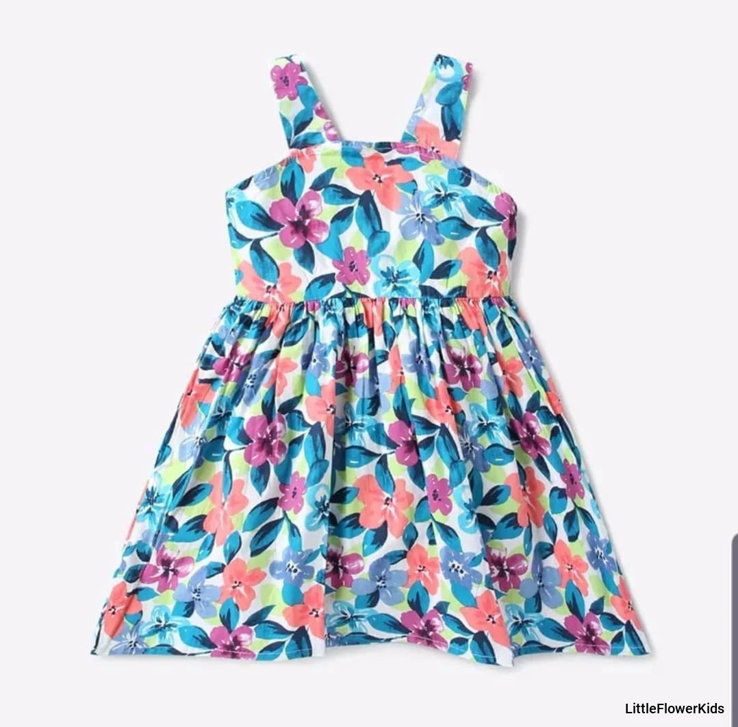 Cotton Floral Print Multicoloured Frock