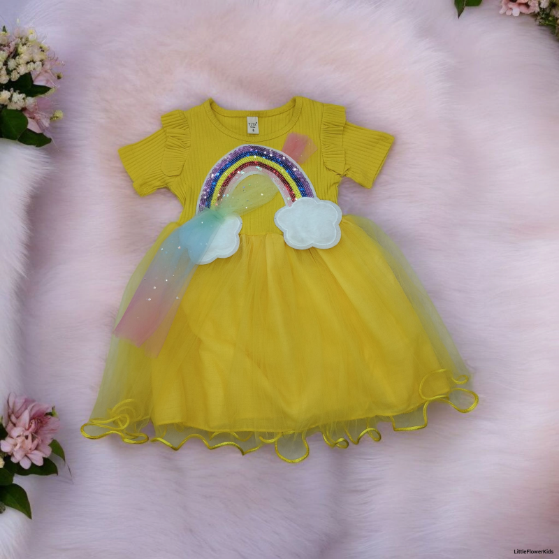 Kids Rainbow Pattern Frock