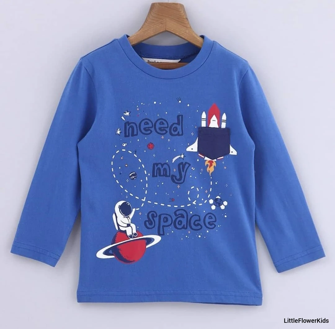 Blue Space theme T-shirt