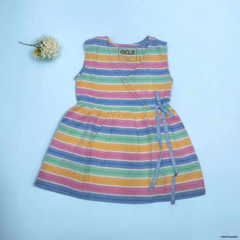 Rainbow Striped Pure Cotton Frock