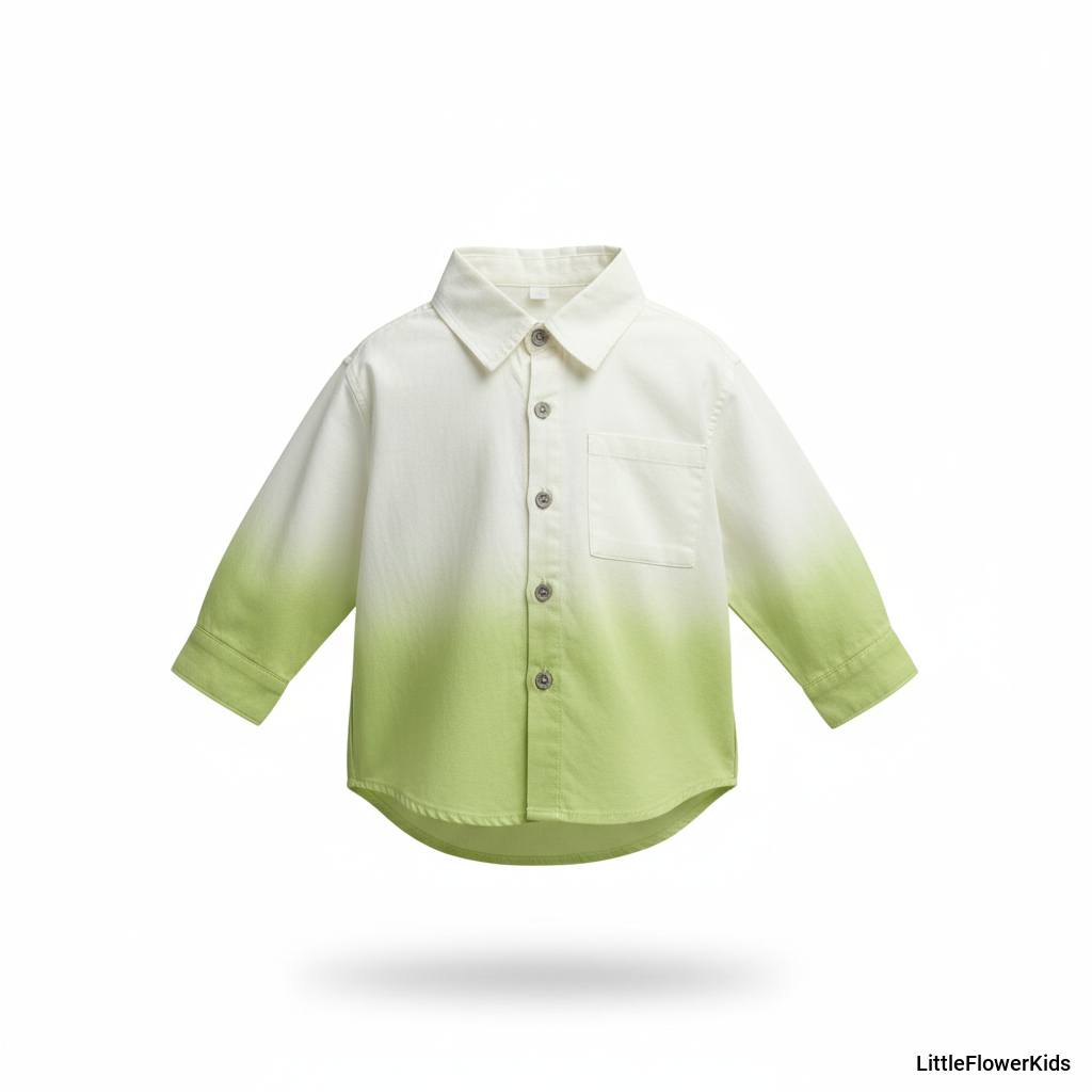 Kids' White to Green Ombre Shirt