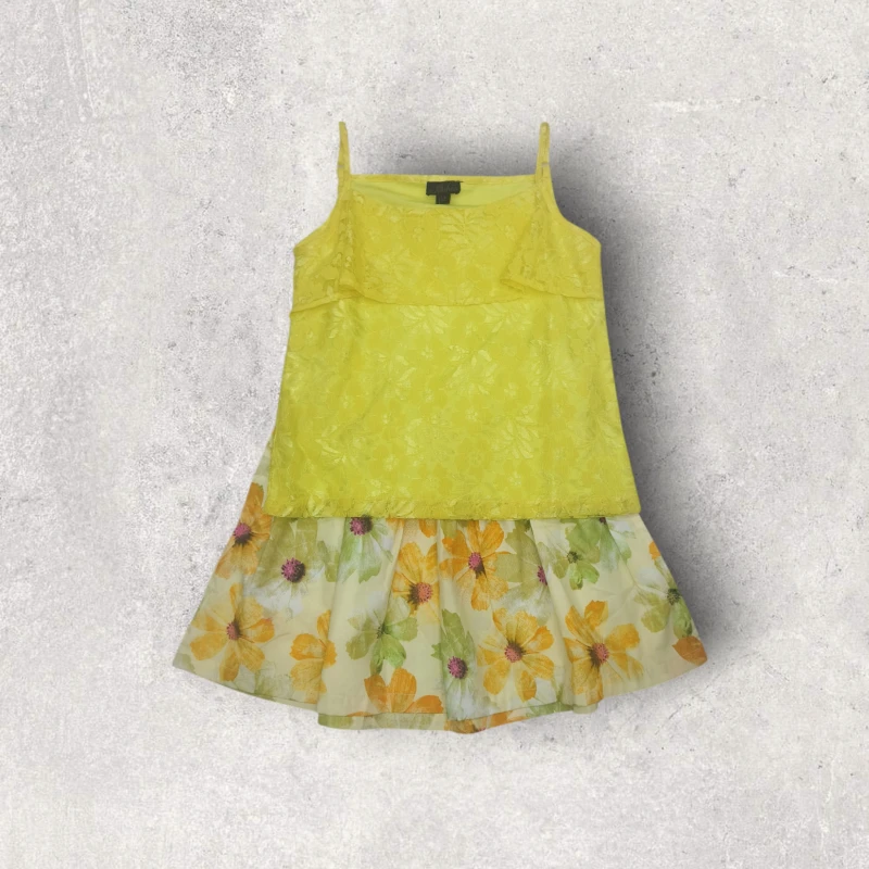 Lemon Yellow Top and Skirt set