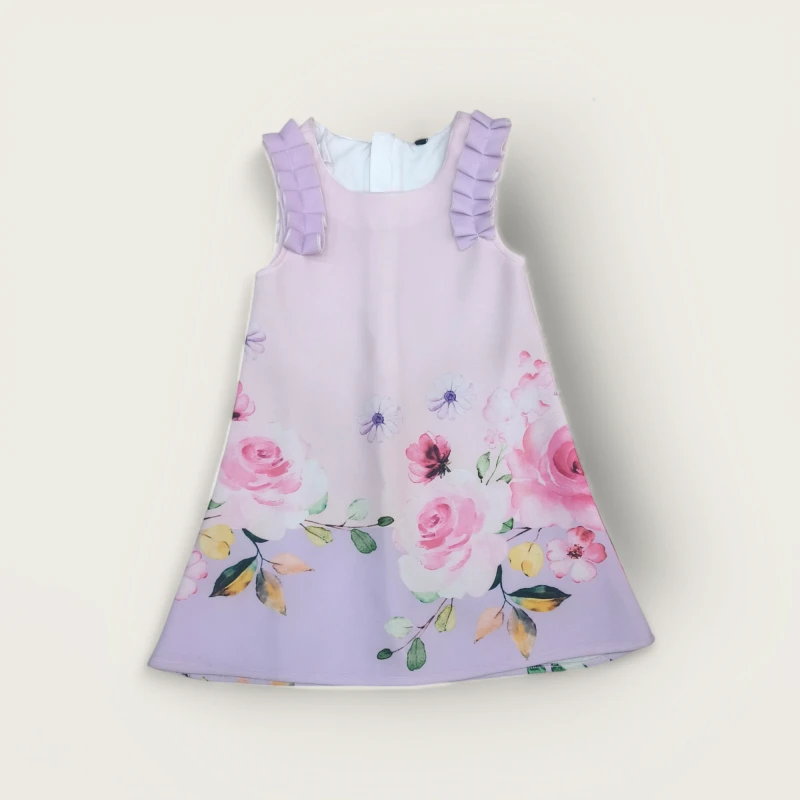 Floral pattern scuba fabric dress