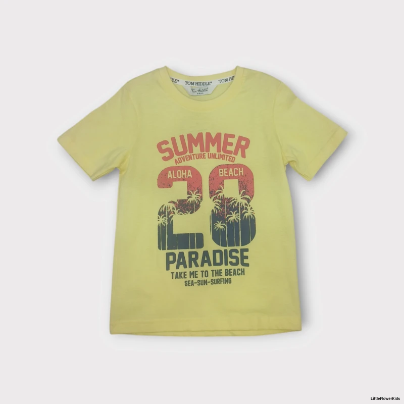 Yellow T-shirt with Summer print