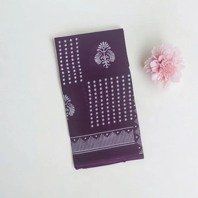 Batik print pure mul cotton saree