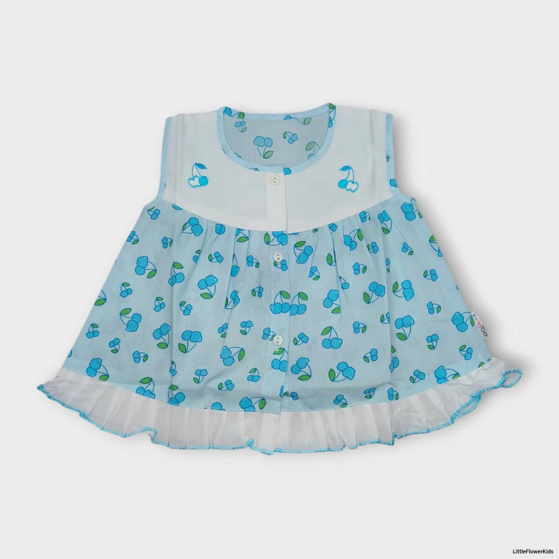 Baby girl cotton frock with fruit print