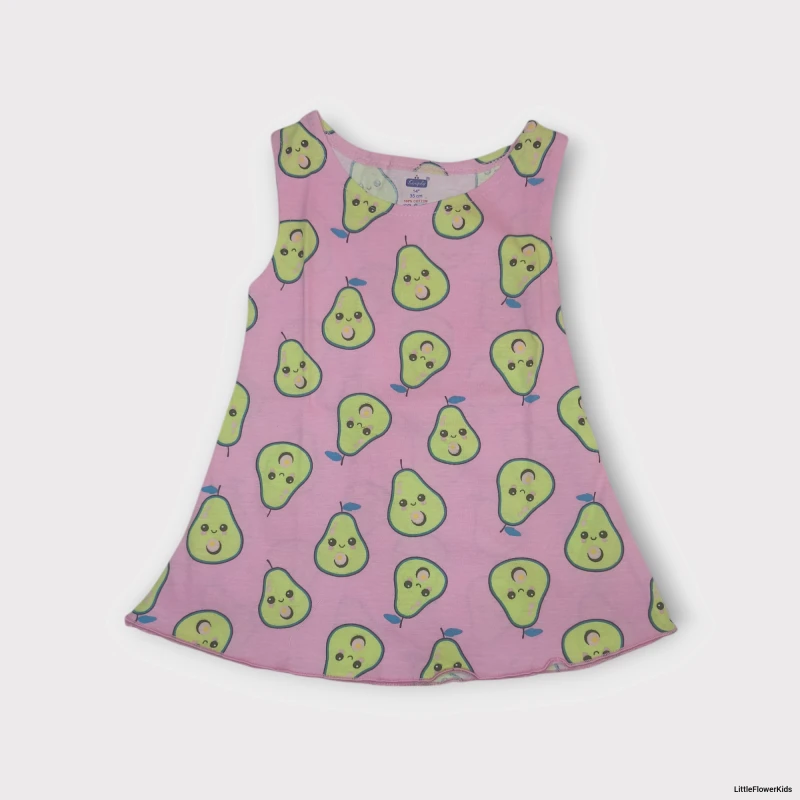 Pink Avocado printed baby frock