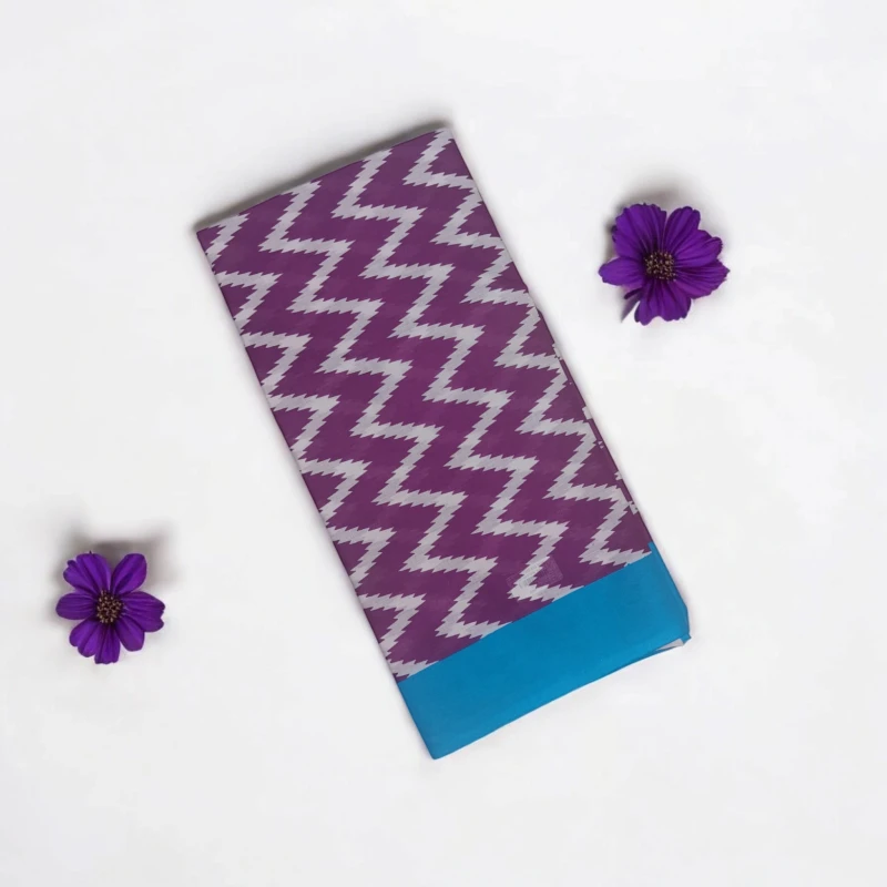 Purple Pure Mul Mul Cotton Saree