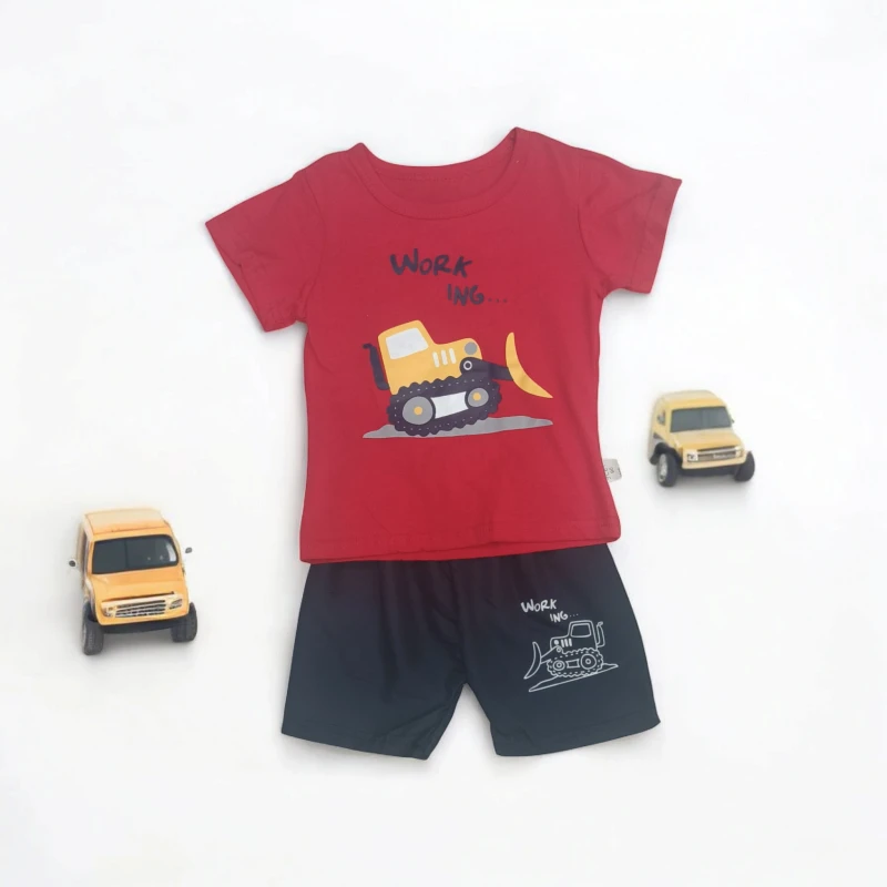 Red t-shirt and shorts set