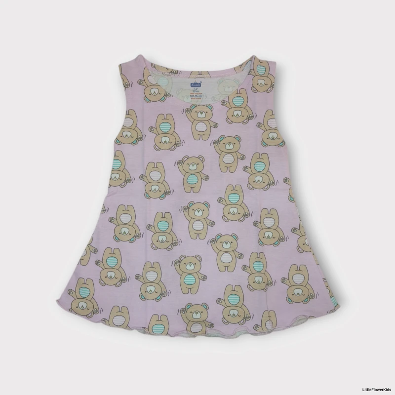 Teddy Bear printed baby frock