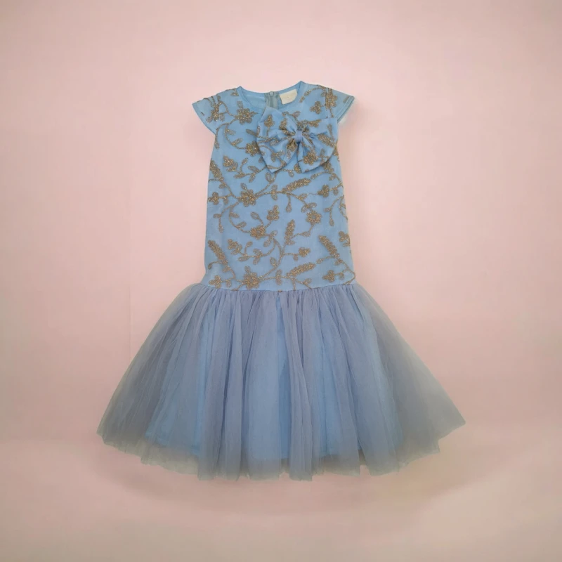 Powder Blue Dress with bow