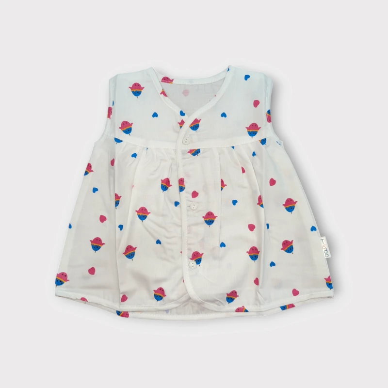 White cotton baby girl frock