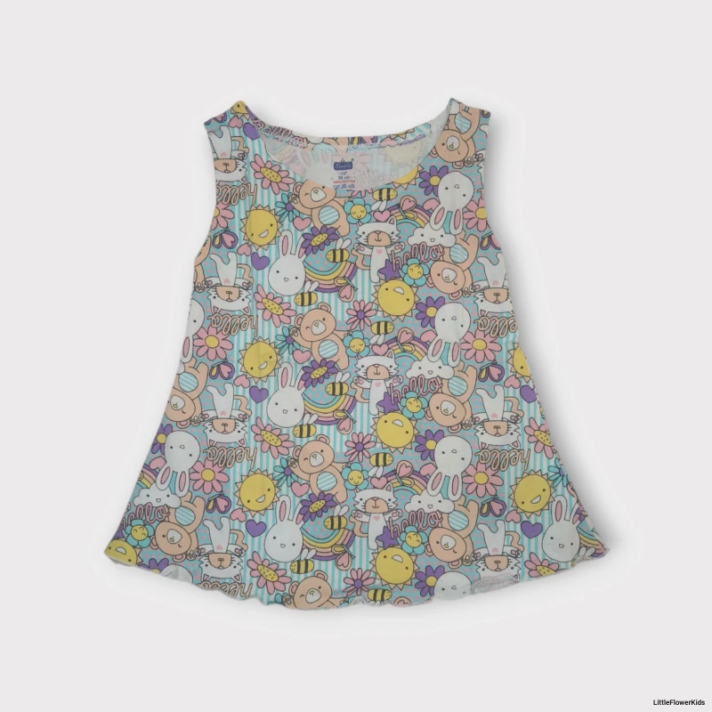 Animals print baby frock