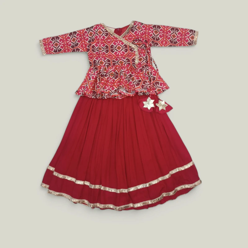 Red Patola Pattern Lehenga