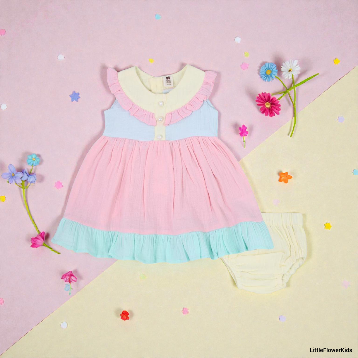 Infant Multi-Color Muslin Dress