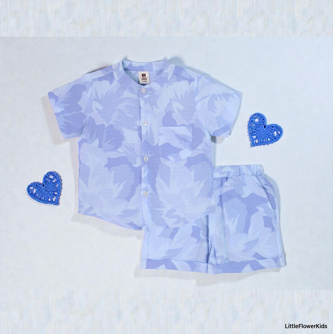 Infant Abstract Floral Muslin Shirt & Shorts