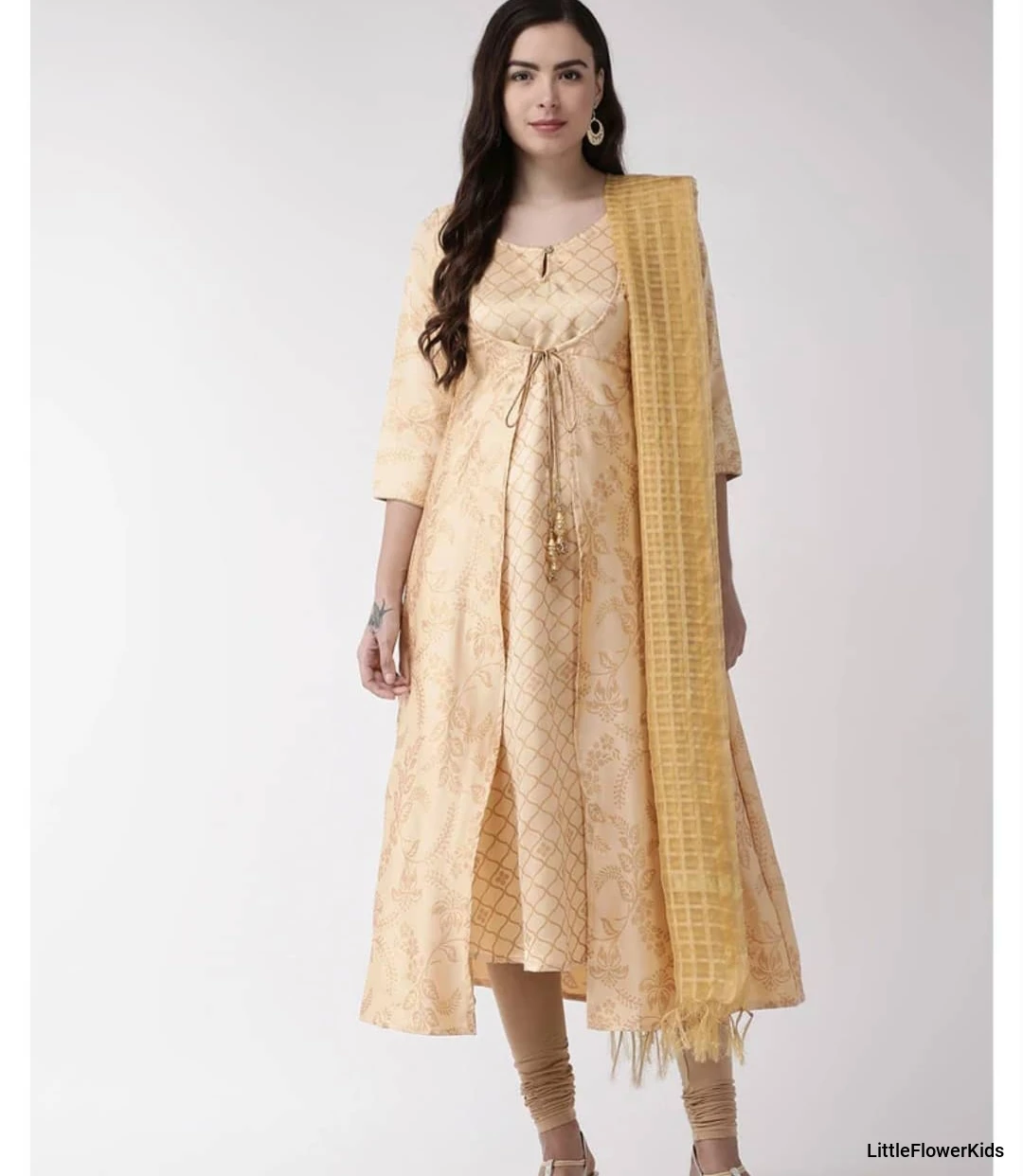 Gold & Beige Kurta Set