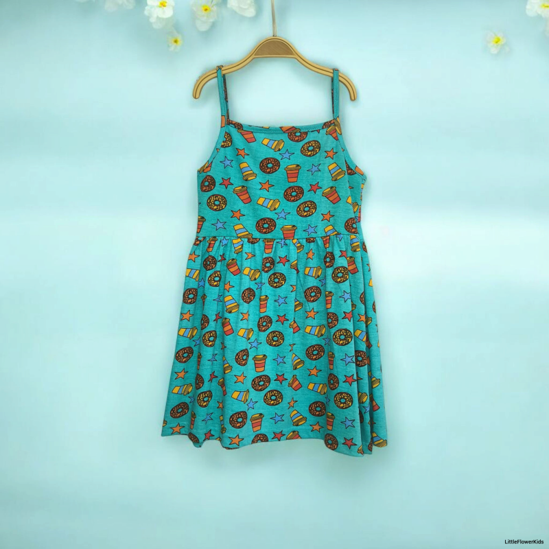 Girls Sleeveless Cotton Frock