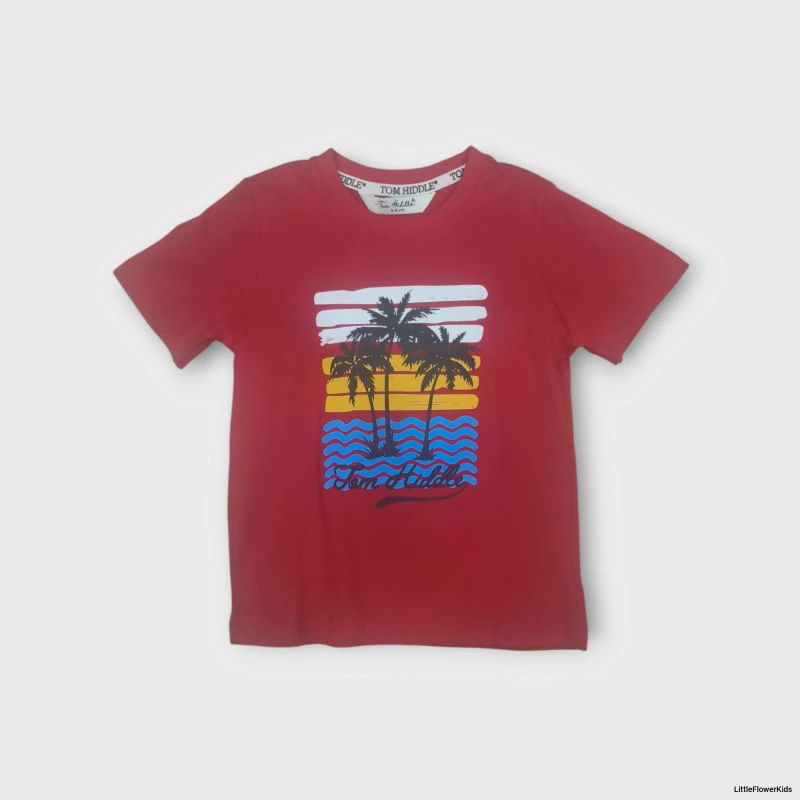 Red Beach print T-shirt
